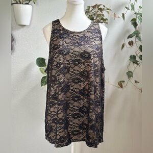 Torrid Black Floral Lace Tank Top Size 3 (3X)